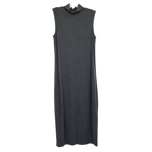 Cynthia Roley Gray Mock Neck Sleeveless Jersey Shirt Dress - Picture 1 of 5